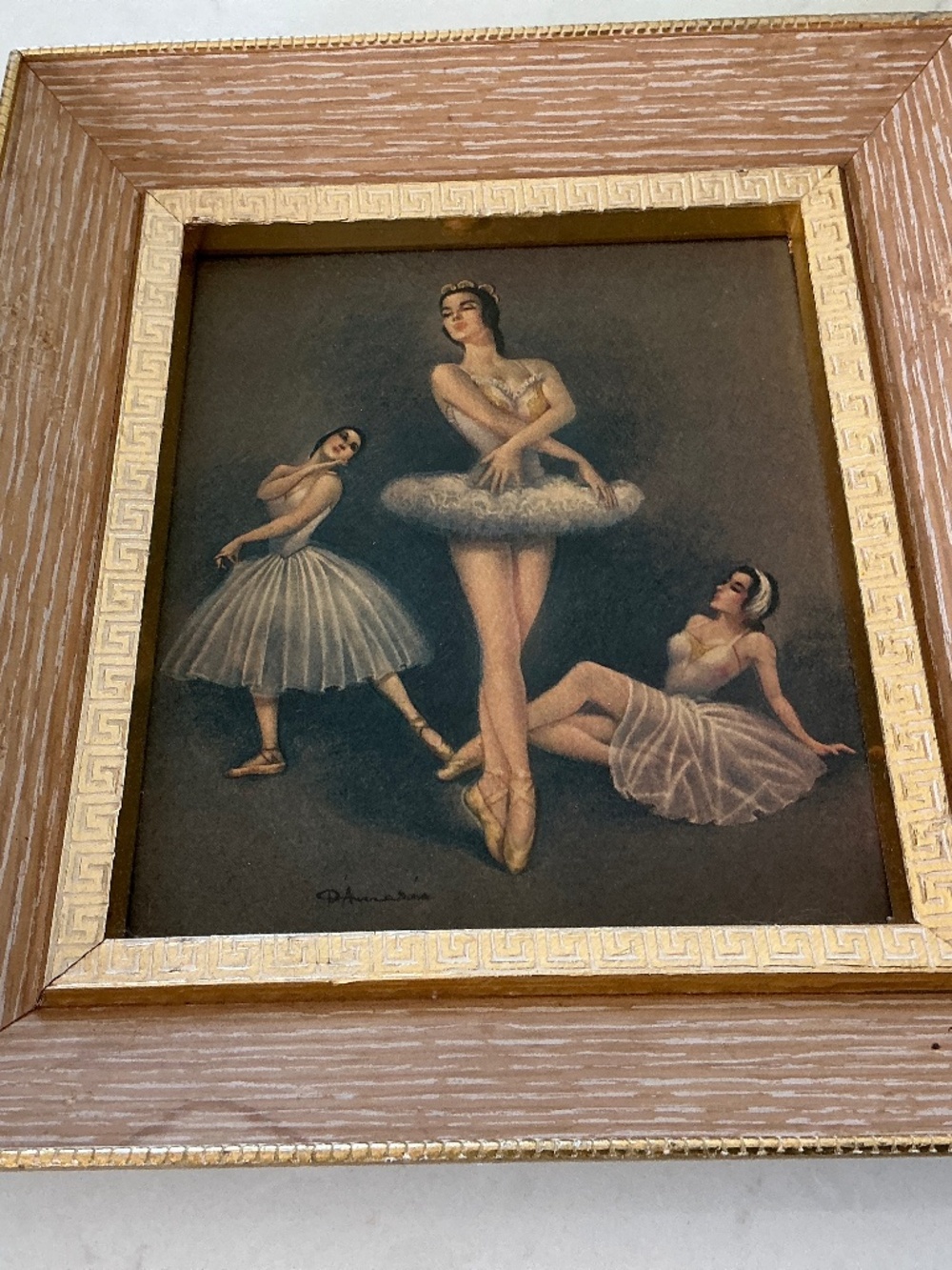 Vintage mid century Ballerina Print framed by D’Amario.